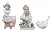 (3) Porcelain figurines, c/o Lladro