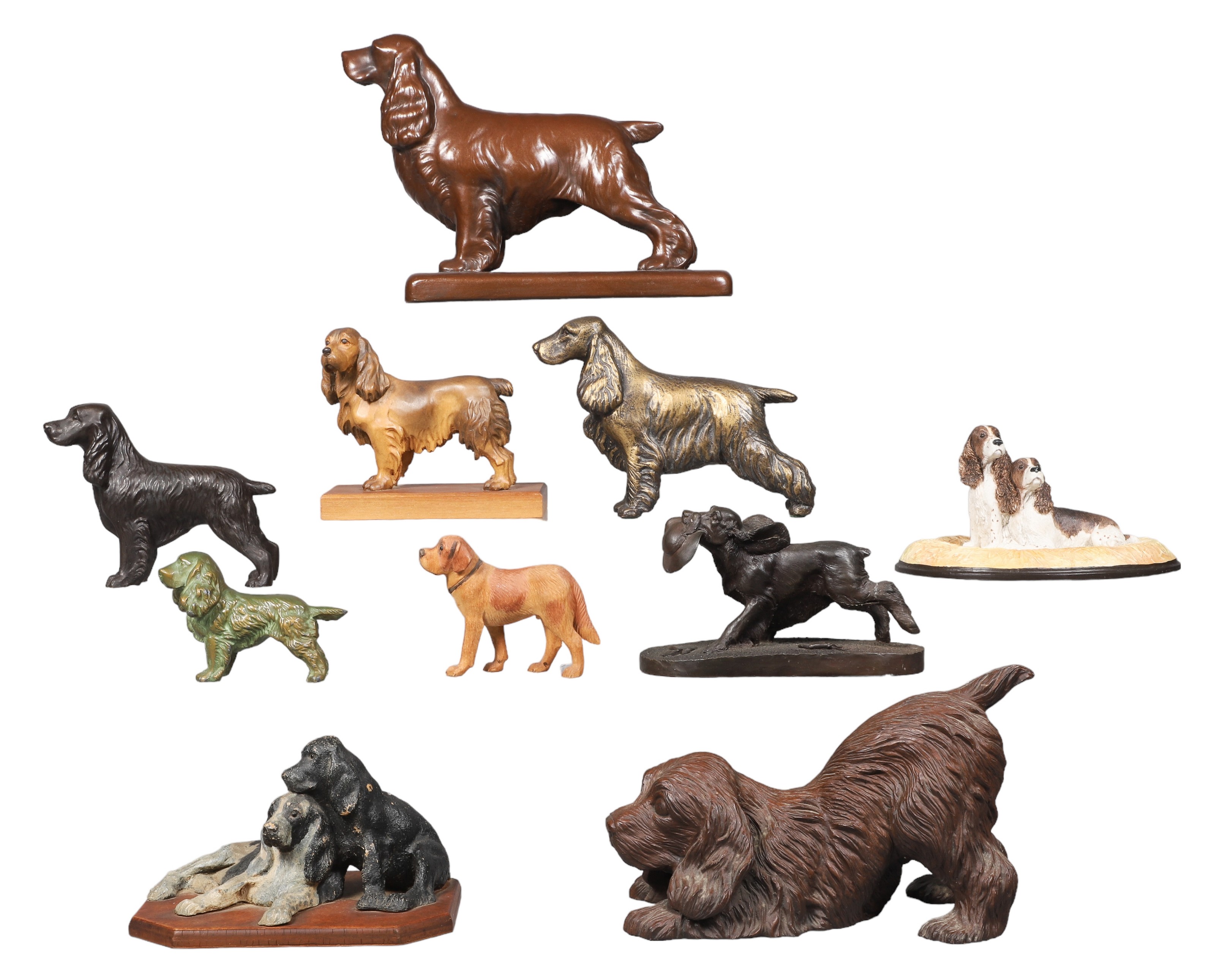  10 Spaniel dog figurines including 2e1175