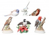 (6) Porcelain bird figurines, including