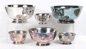 (6) Silver plate Revere bowls, c/o Oneida