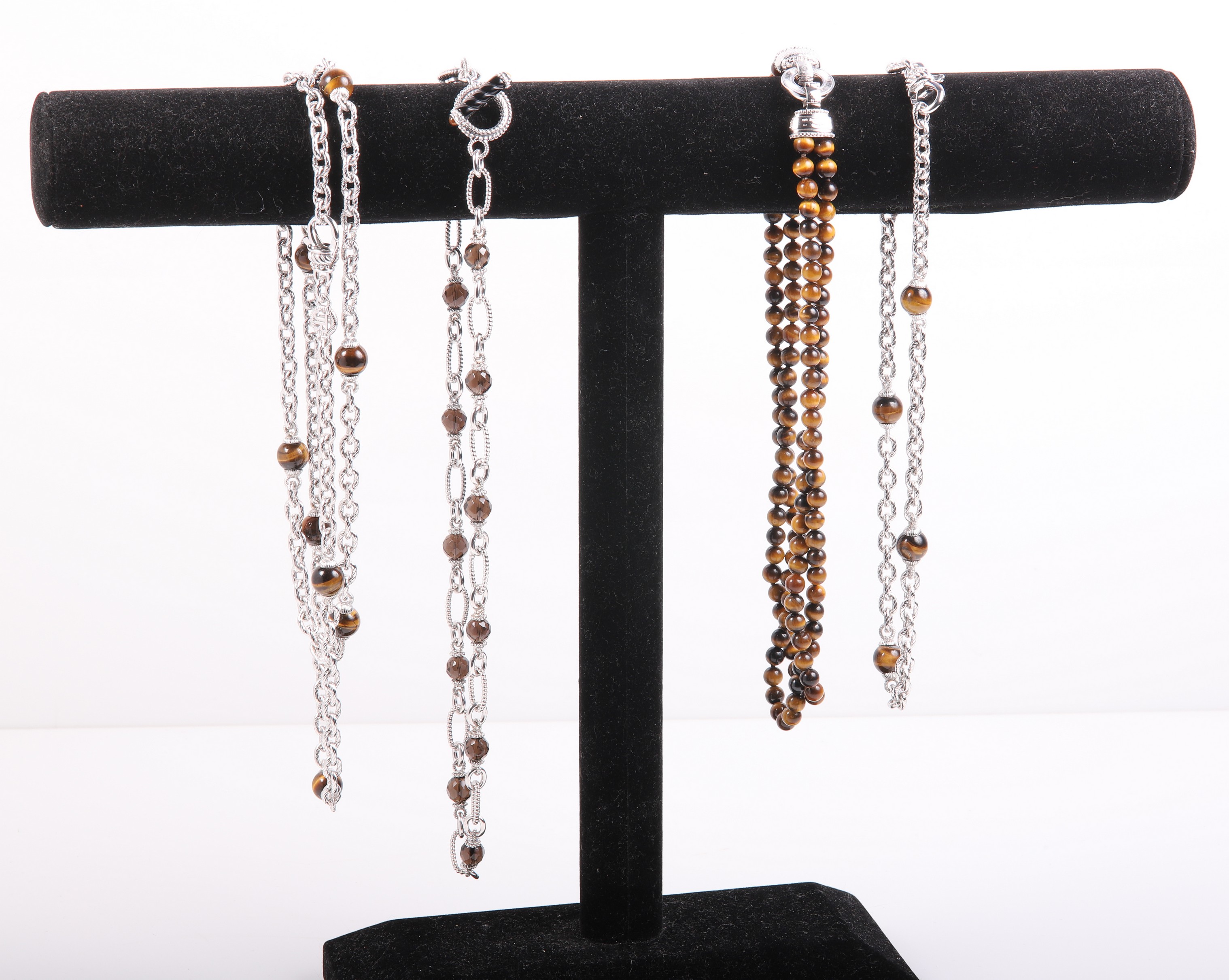  4 Sterling and tigers eye necklaces 2e1308