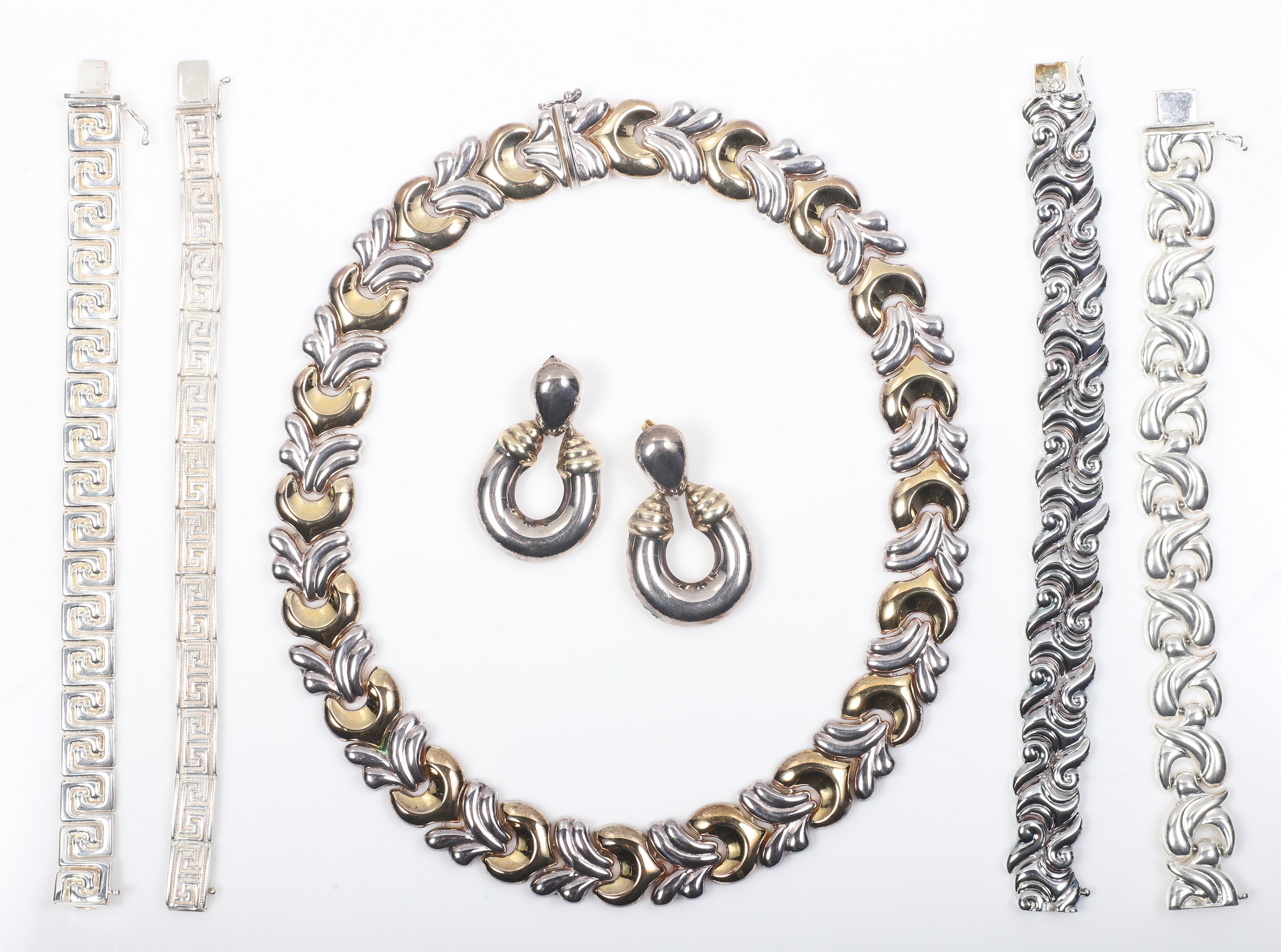  6 Pc sterling necklace bracelets  2e1317