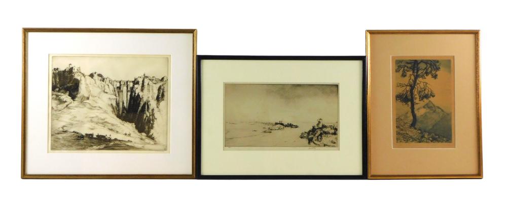 THREE FRAMED ETCHINGS OF LANDSCAPES  2defc2