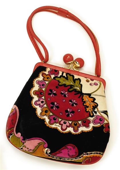 Emilio Pucci velvet purse 1960s 70s 4985c