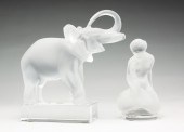 TWO FRENCH LALIQUE GLASS FIGURES  2dfa01