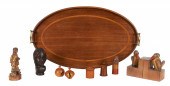 Carved wood articles and tray to include