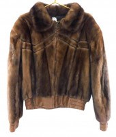 LIGHT BROWN MINK BOMBER JACKET BY LEGACY