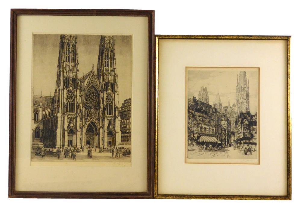 TWO CATHEDRAL ETCHINGS BY ANDREW 2e2774