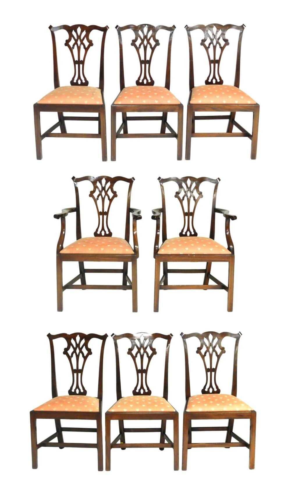 EIGHT CHIPPENDALE STYLE CHAIRS  2e27ce