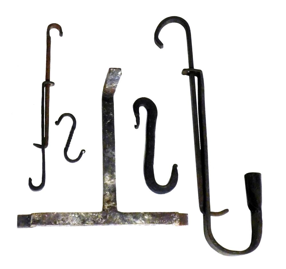 EARLY FIREPLACE IRON HOOK ACCESSORIES  2e2a83
