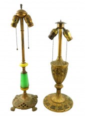 LAMPS: TWO TABLE LAMP BASES, THE FIRST,