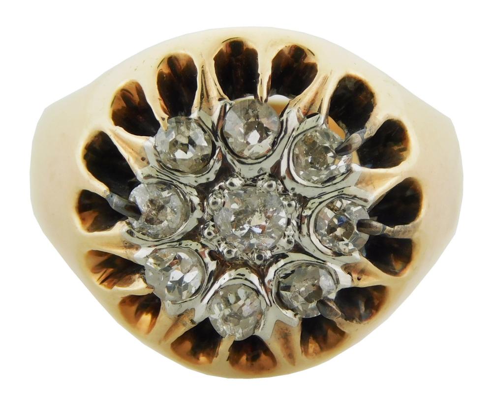 JEWELRY VINTAGE 10K CLUSTER RING  2e2cc0