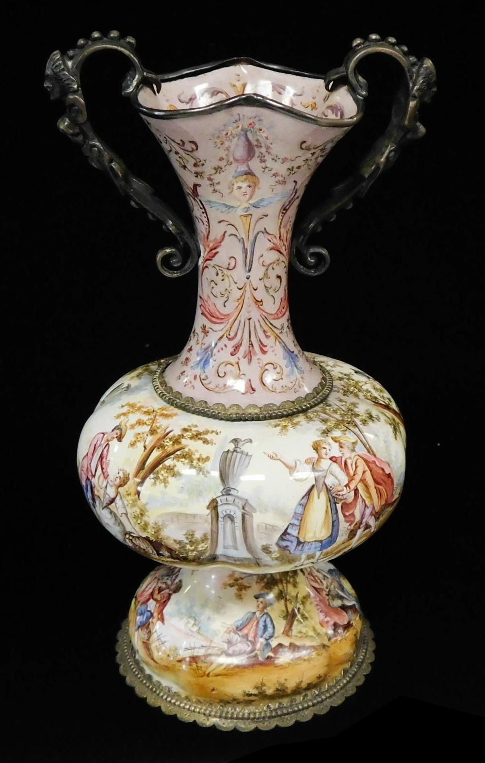 VIENNESE SILVER AND ENAMEL VASE  2e2d94