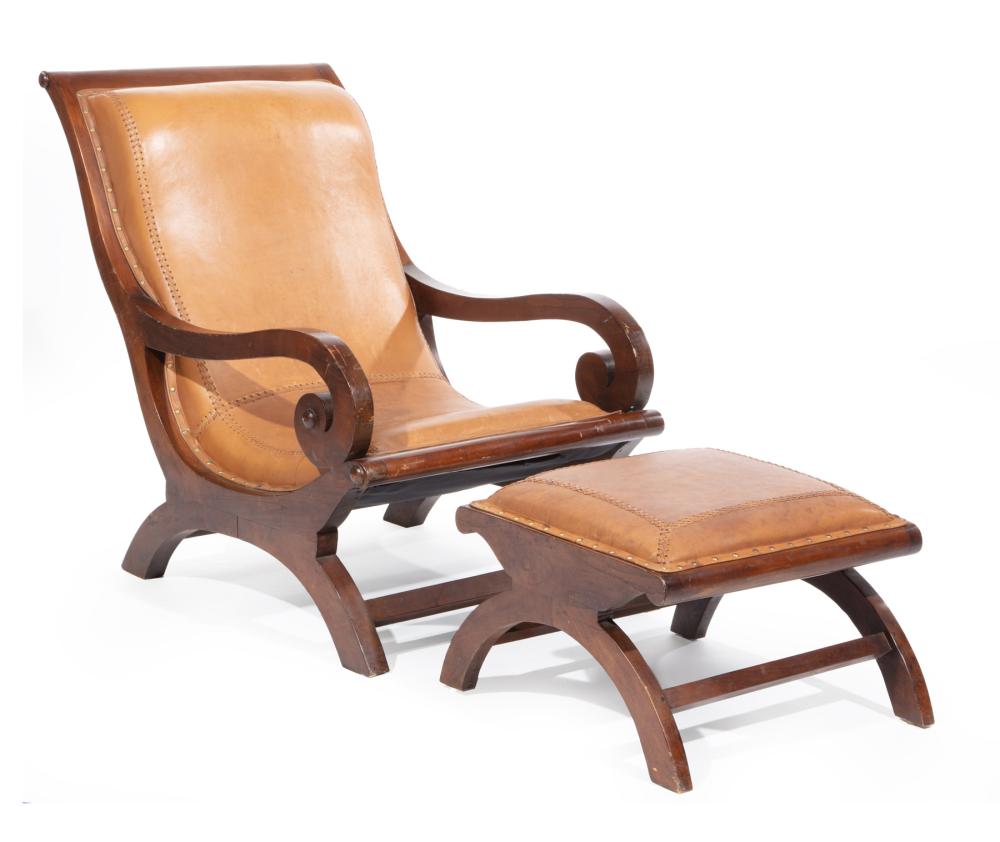 CARVED MAHOGANY CAMPECHE CHAIR 2e335c
