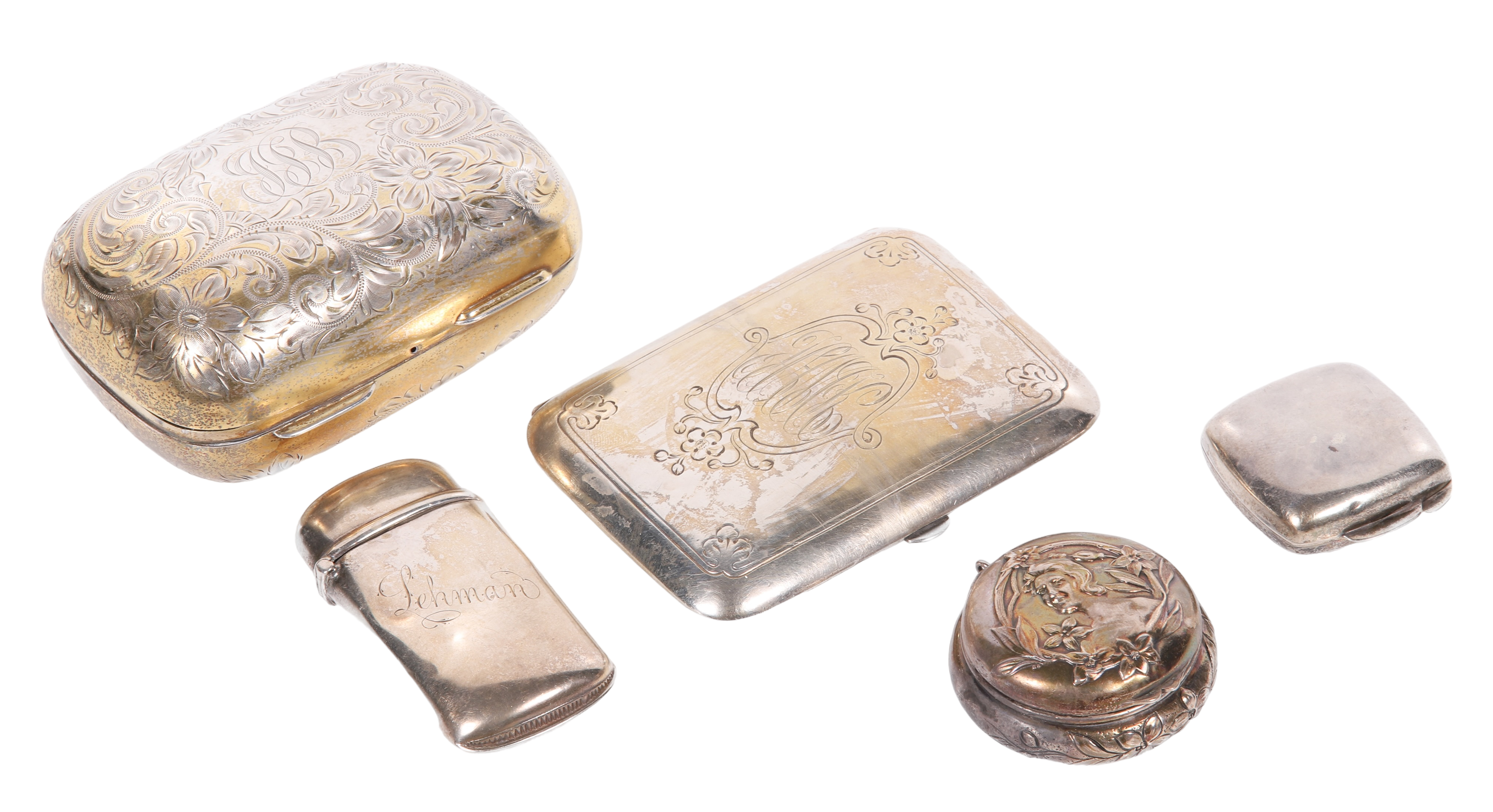 (5) Sterling cases and pill boxes