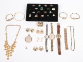 Costume jewelry and vintage watch group