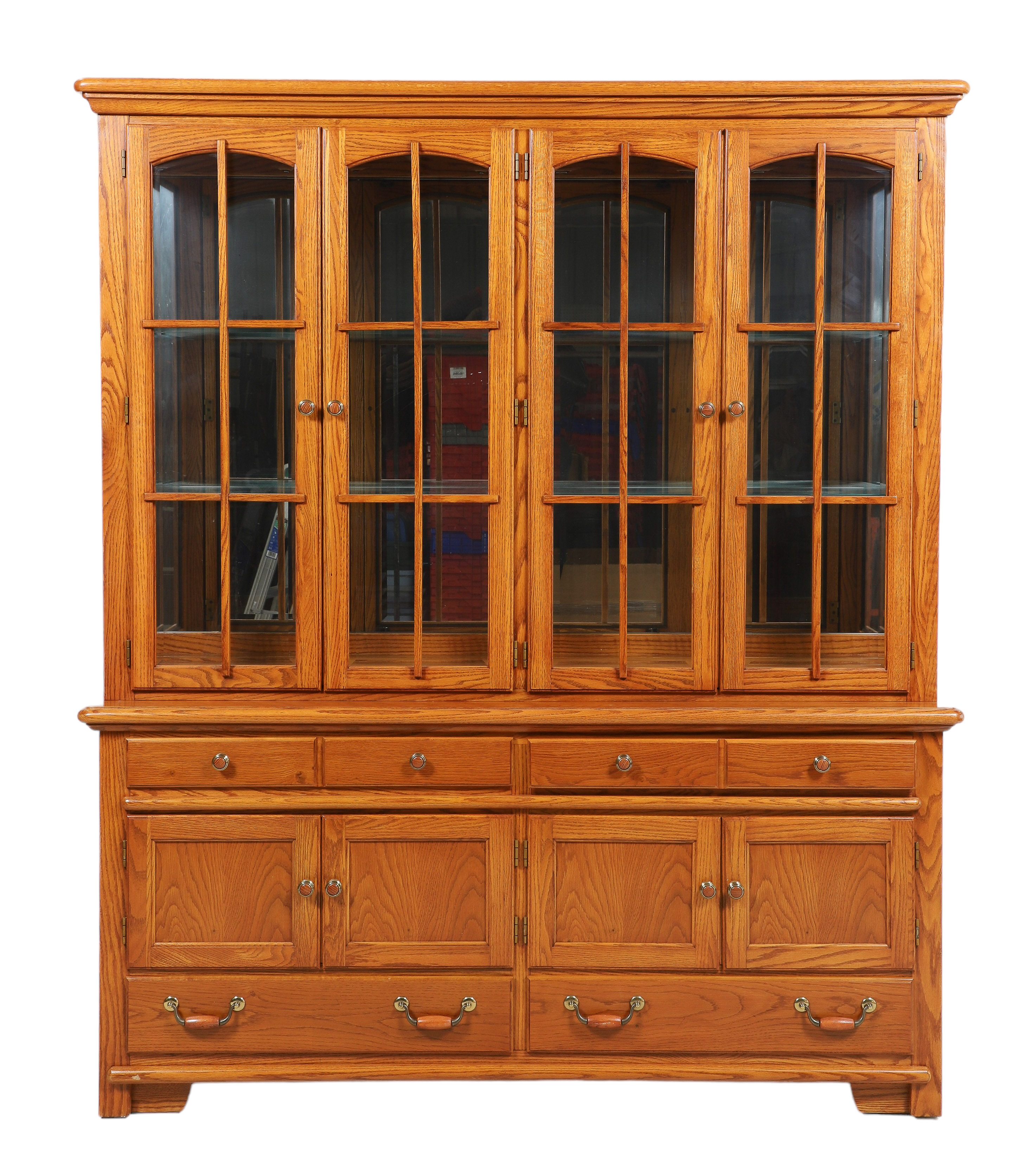 Thomasville oak 2 pc china cabinet  2e18a4