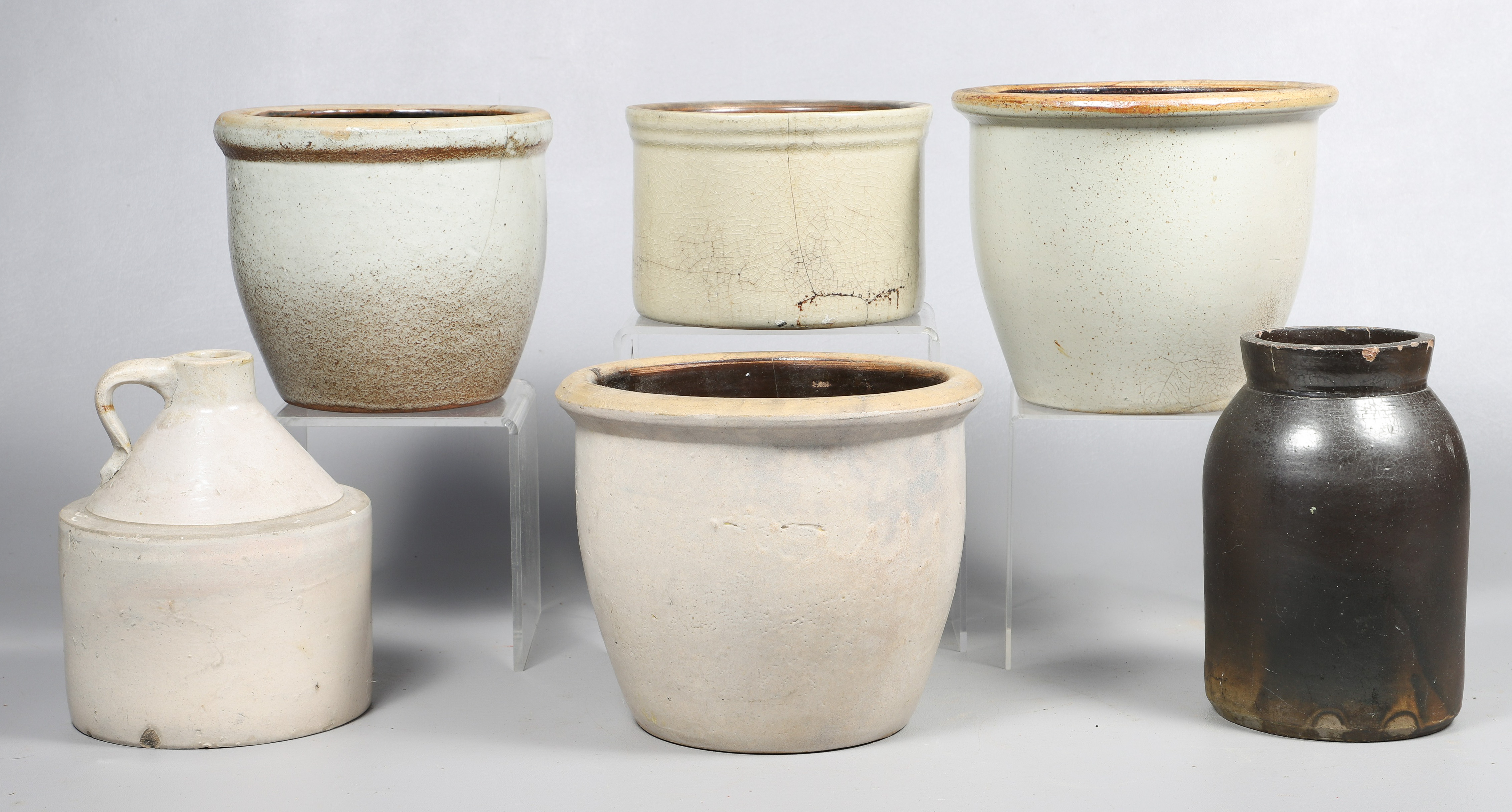  6 Stoneware jugs jars and crocks 2e1960