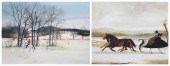 (2) Framed prints, Winter landscape