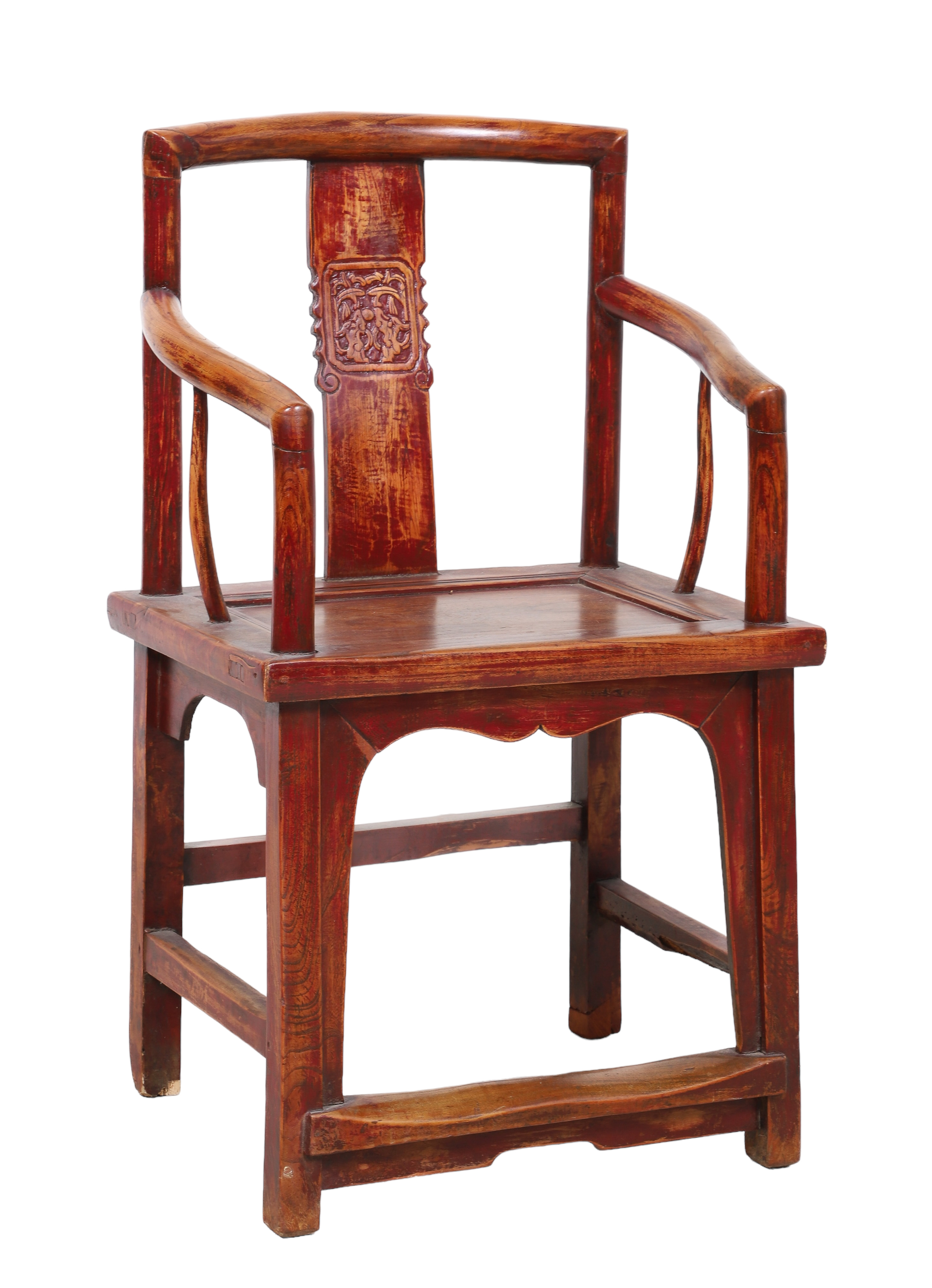 Chinese carved elmwood armchair  2e1a36