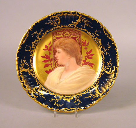 Two Vienna style porcelain cabinet plates