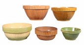 (5) Pottery mixing bowls to include