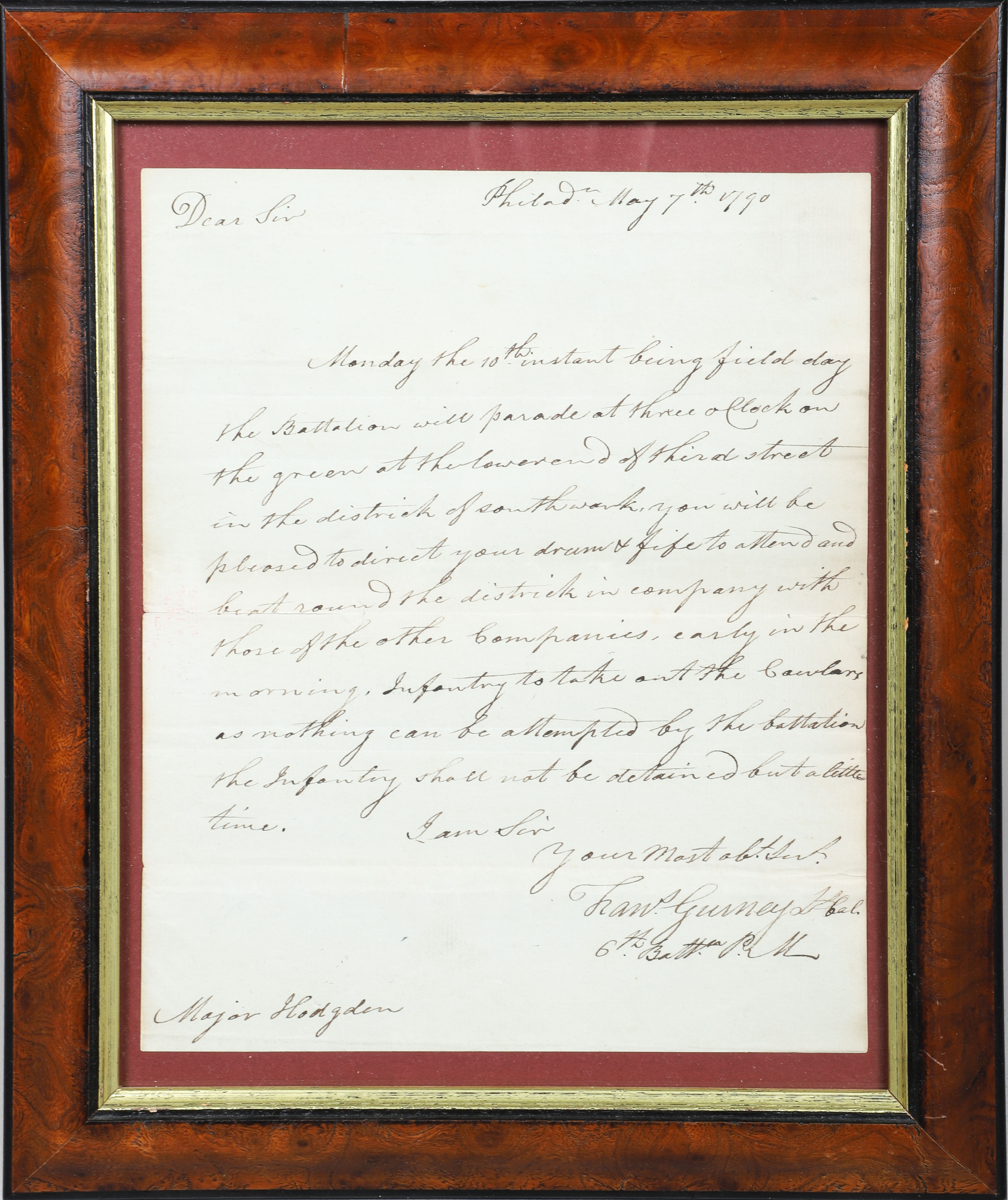 Framed 1790 document Philad May 2e1d0a