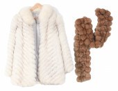 Saga fox fur coat and rabbit scarf  2e1f91