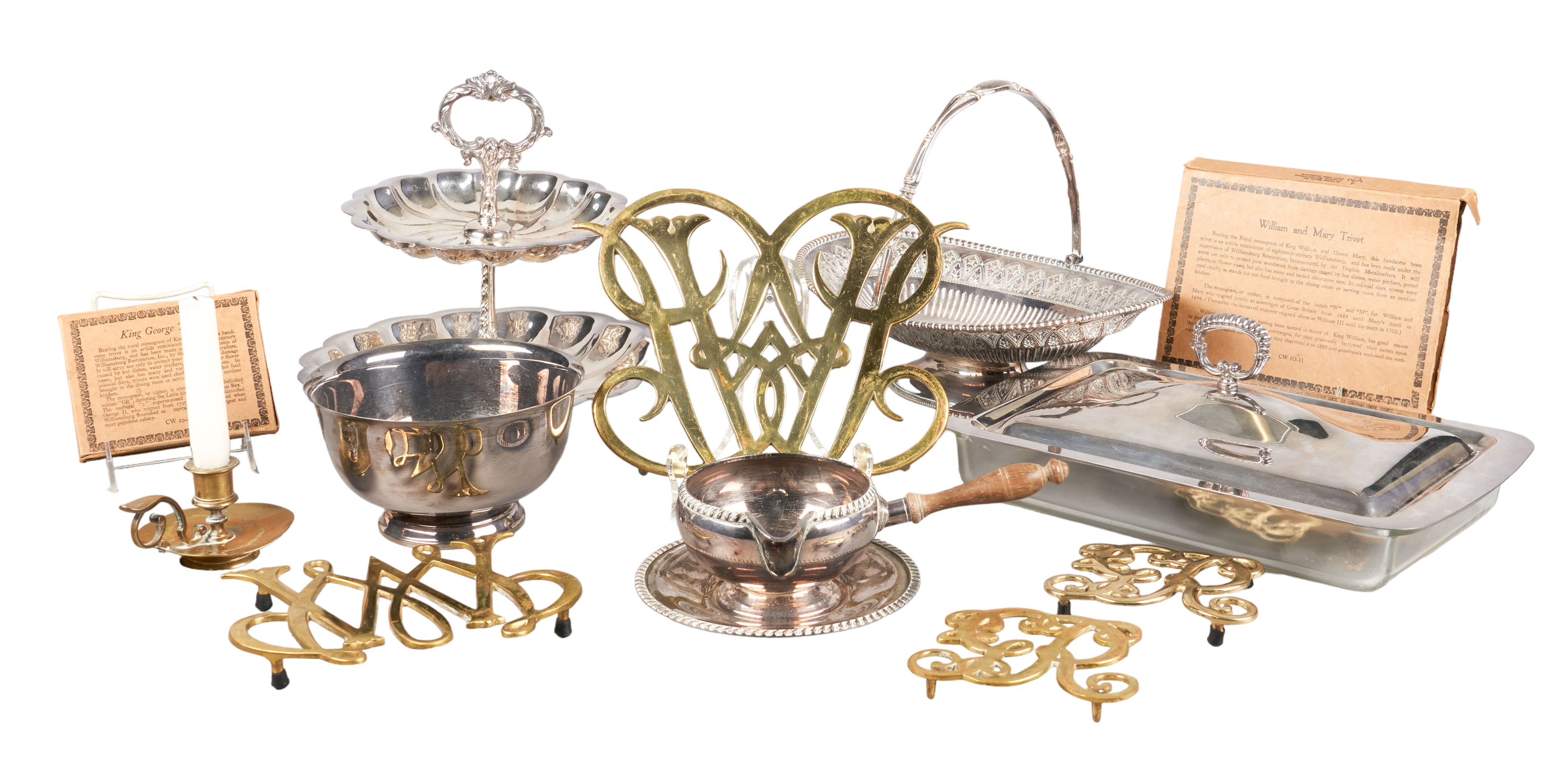 Lot of silver plate brass items  2e201d