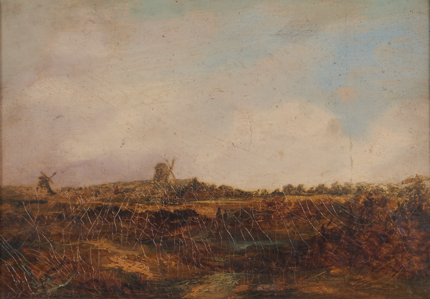 19th C Dutch School landscape painting  2e2219