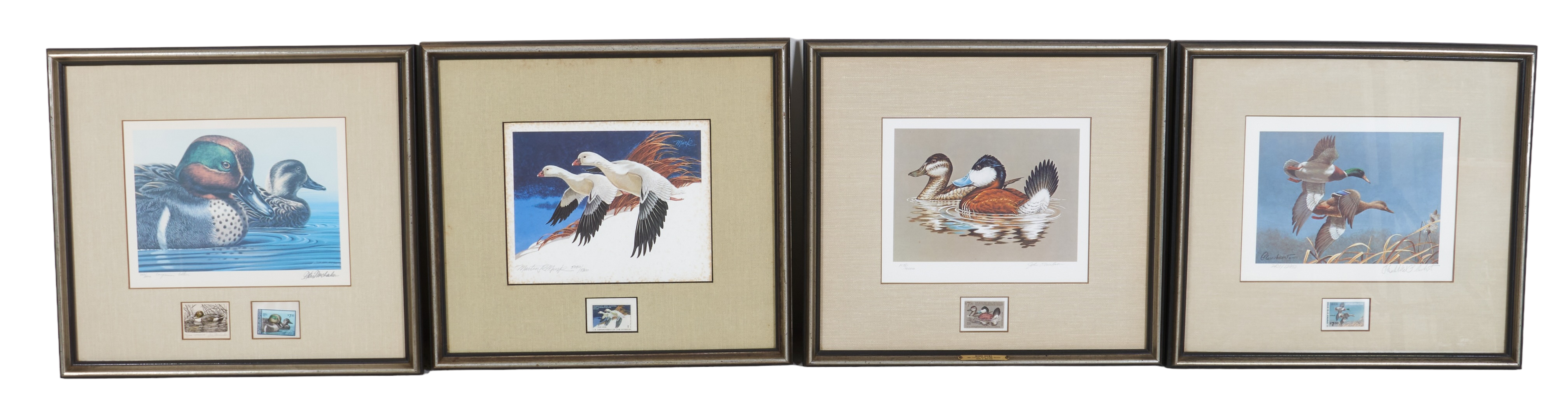 4 Framed duck stamp prints offset 2e222e