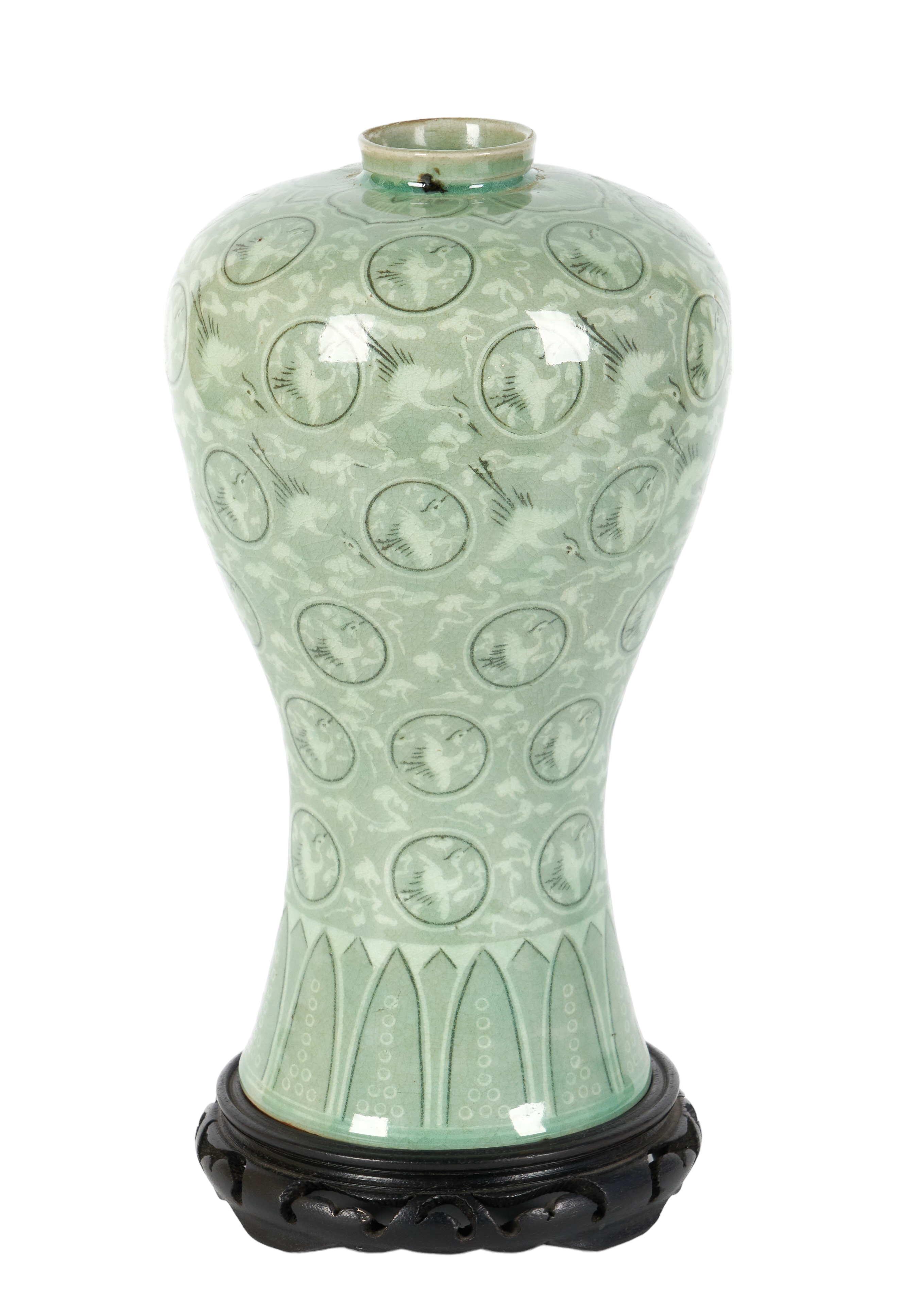 Korean celadon porcelain plum vase  2e22c7