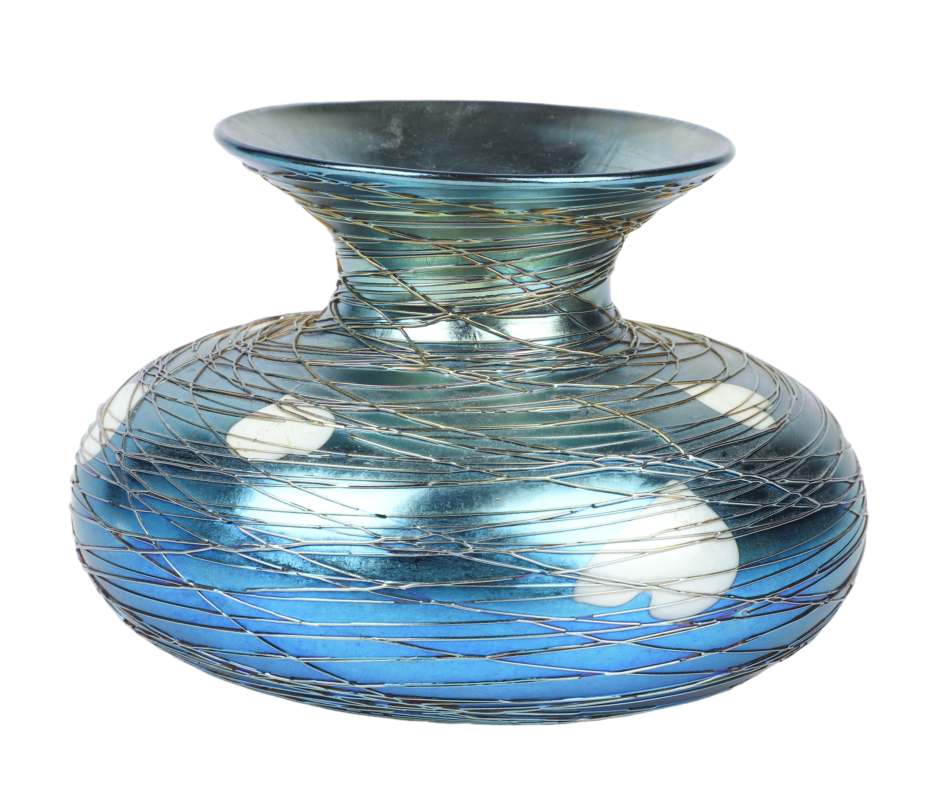 Lustre Art threaded art glass vase  2e2394