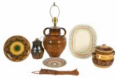 Pottery lamps, wall hanging, pot and