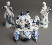 GROUP OF DELFT AND DELFT-TYPE PORCELAIN