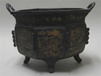 Japanese Chinese partial gilt bronze 4a145