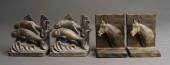 TWO PAIRS PATINATED METAL ANIMAL FORM 2e4d61