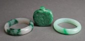 TWO CHINESE HARDSTONE BANGLES AND 2e4f48