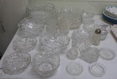 GROUP OF MOSTLY CUT CRYSTAL TABLE/SERVING