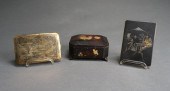 JAPANESE LACQUERED BOX AND TWO 2e5212