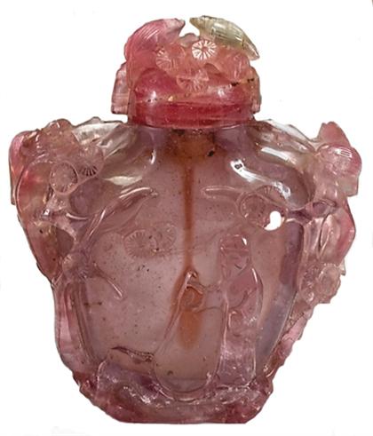Good Chinese rose quartz snuff 4a1e0