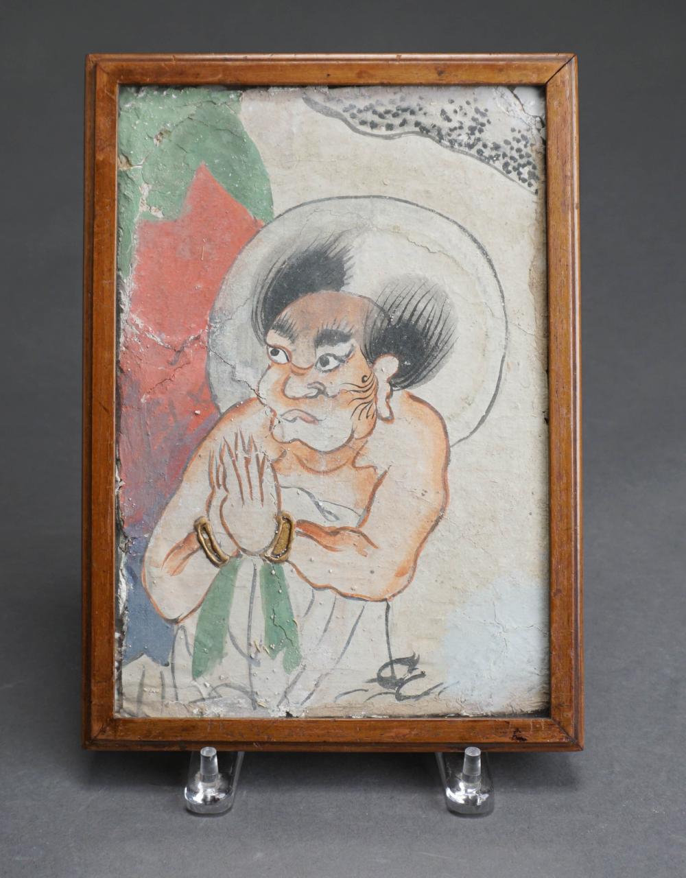 CHINESE PAINTED STUCCO PANEL OF 2e53f0