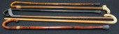 FIVE WOOD WALKING STICKS AND HICKORY