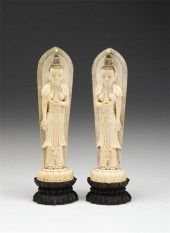 Pair of Chinese elephant ivory figures