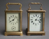 TWO FRENCH BRASS CARRIAGE CLOCKS  2e5890
