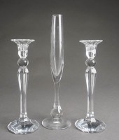 BACCARAT CRYSTAL VASE AND PAIR VILLEROY