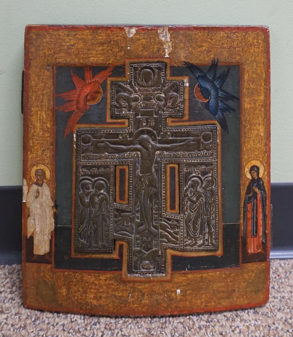RUSSIAN METAL MOUNTED ICON OF THE 2e5c1a