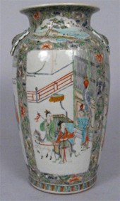 Chinese canton export famille rose vase