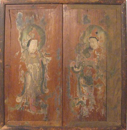 Two unusual Chinese ming type painted 4a308
