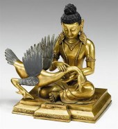 Unusual Tibetan gilt bronze figure 4a340